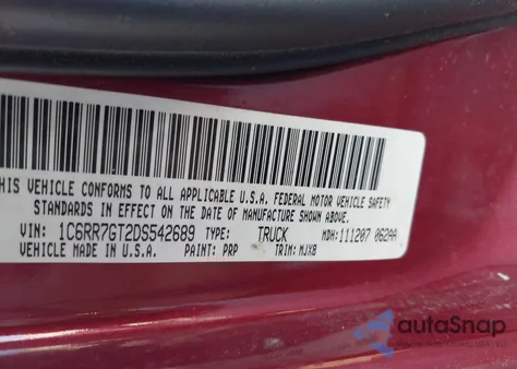 2013 Ram 1500 Big Horn from USA, damaged, VIN 1C6RR7GT2DS542689